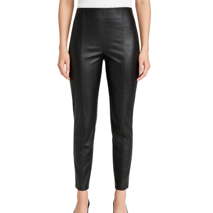 ASOS Design Black Faux Vegan Leather Skinny High Waist Trousers Pants Size 14