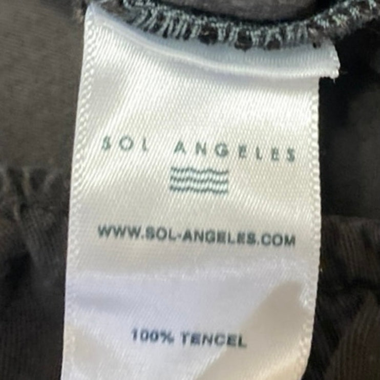 Sol Angeles Women's Black Sleeveless Cargo Straight Utility Overalls Pants Sz XS