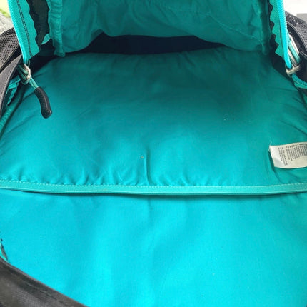 The North Face Jester Black Teal Adjustable Strap Zip School Travel Backpack Bag