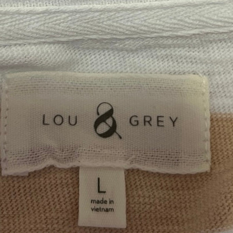 Lou & Grey Womens Multicolor Striped Sleeveless Knit Pullover Crop Tank Top Sz L