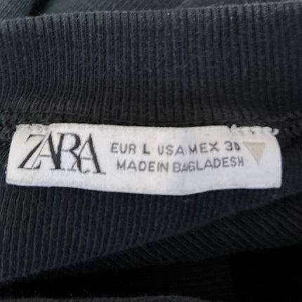 Zara Black Rib Knit Sleeveless Racerback Cami Camisole Crop Sweater Tank Top L