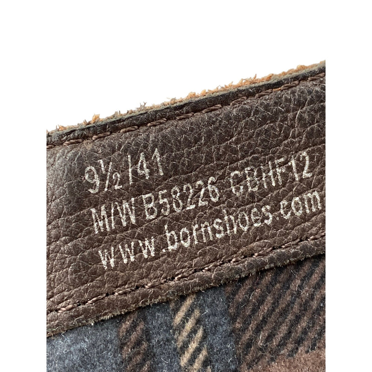 BORN Nuri Women's Brown Leather Harness Round Toe Heeled Ankle Boots Size 9