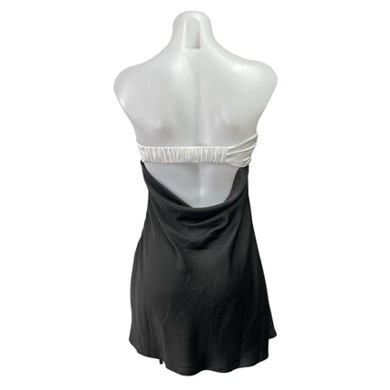 Princess Polly Black Strapless Tube Bandeau Cutout A Line Mini Dress Size 4
