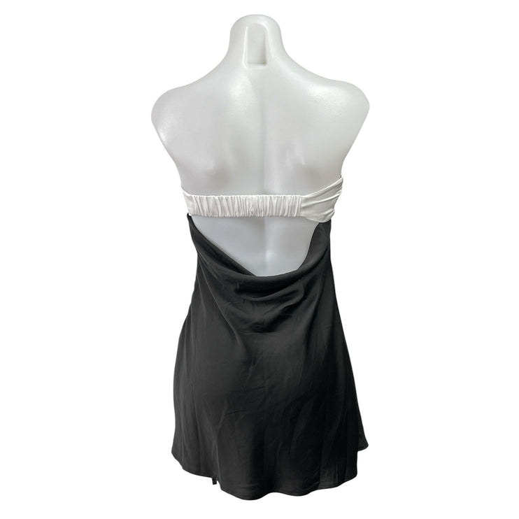 Princess Polly Black Strapless Tube Bandeau Cutout A Line Mini Dress Size 4