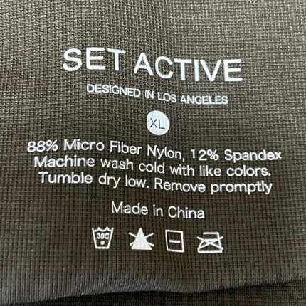 Set Active Women's Brown Mid Rise Athletic Activewear Biker Running Shorts Sz XL