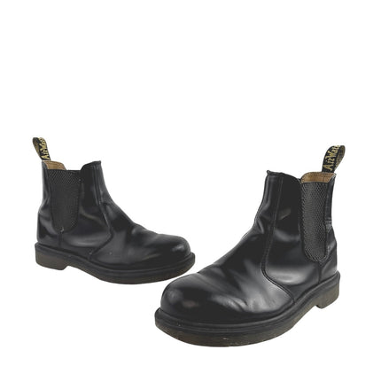 Dr. Martens 2976 Smooth Leather Black Round Toe Slip On Chelsea Boots M-6 W-7