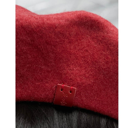 & Other Stories Women's Red Parisian French 100% Wool Classic Beret Hat One Size