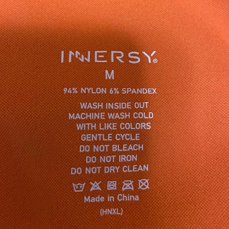 Innersy Orange Removable Pads Medium Support Racerback Sports Bra Top Size M