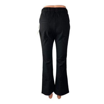 NEW Spring Women's Black High Rise Pull On Slit Flared Trousers Pants Size 28