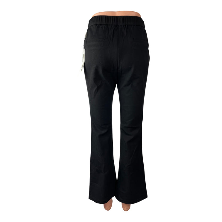 NEW Spring Women's Black High Rise Pull On Slit Flared Trousers Pants Size 28