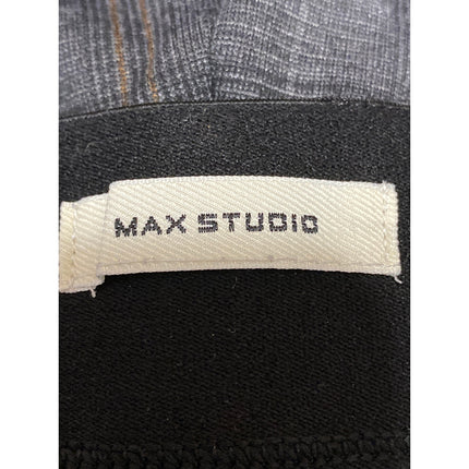 Max Studio Black Gray Plaid Pull On High Rise Straight Trousers Pants Size 3XL