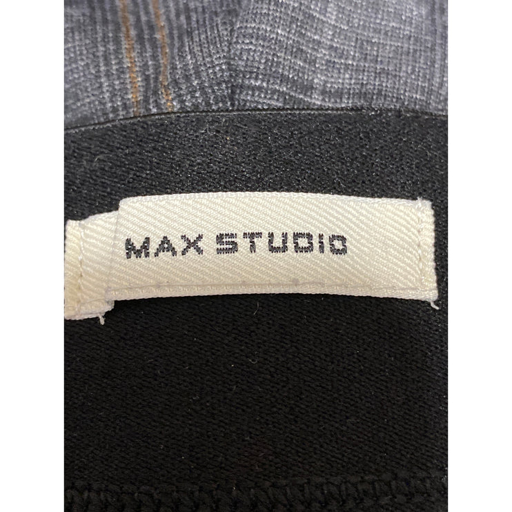 Max Studio Black Gray Plaid Pull On High Rise Straight Trousers Pants Size 3XL