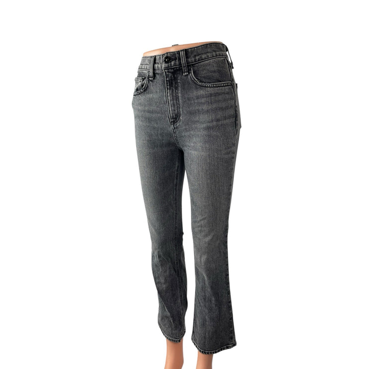 Rag & Bone Women's Black Washed High Rise Flared Bootcut Denim Jeans Size 25