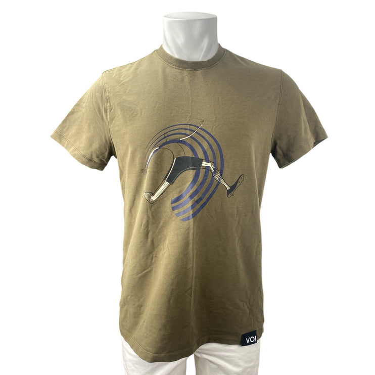 Voice of Insiders Army Green Crewneck Short Sleeve Graphic Tee T-shirt Top Sz M