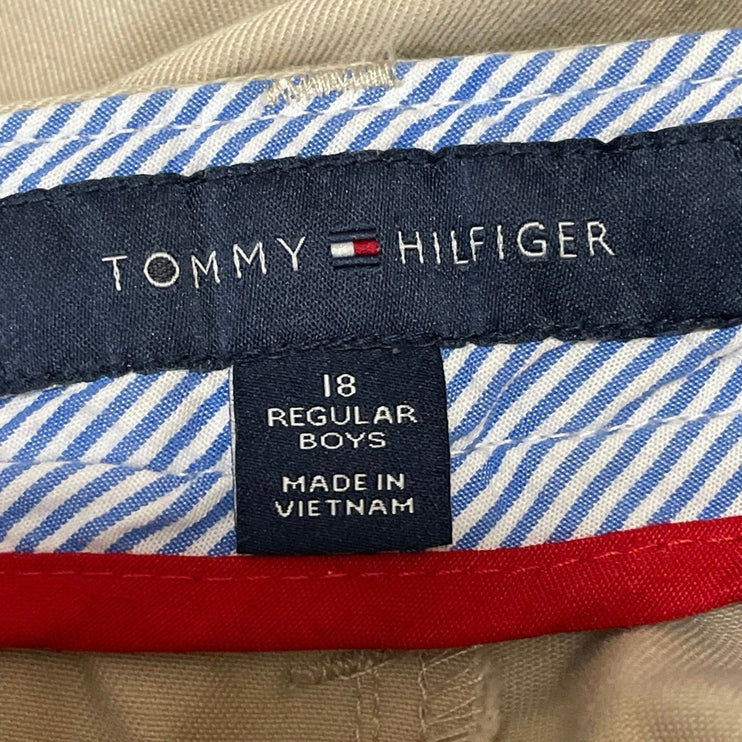 Tommy Hilfiger Women Beige Khaki High Rise Flared Bootcut Trousers Pants Size 18