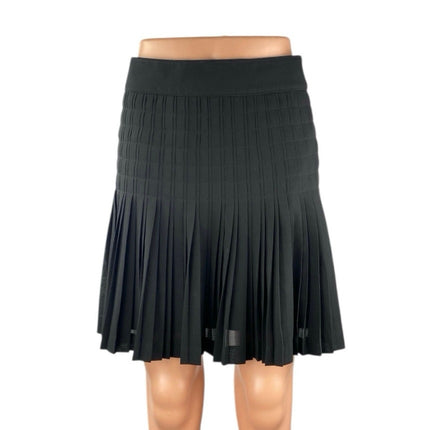 J.Crew Women's Black Pleated High Waisted Back Zip Mini Flared A Line Skirt Sz 6