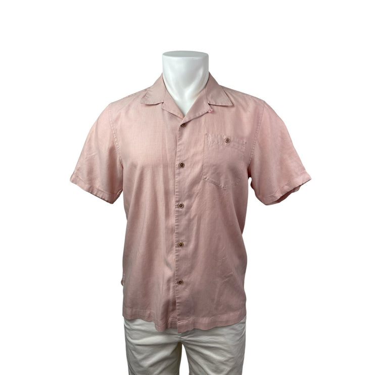 Ted Baker Men's Pink Chest Pocket Short Sleeve Button Down Shirt Top Size M