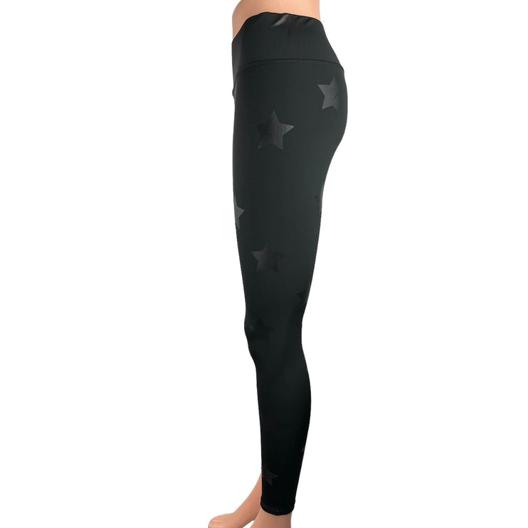 Terez Women's Black Star Pattern Mid Rise Athletic Fitness Sport Leggings Size S