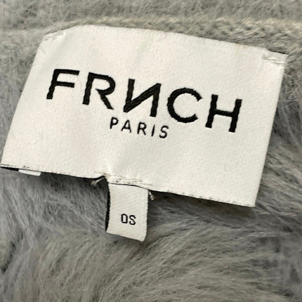 FRNCH Women's Gray Faux Fur Fuzzy Long Sleeve Cropped Open Cardigan Sweater OS