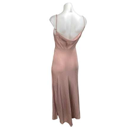 Free People Pink Silky Satin Sleeveless Cami Camisole Midi Tank Slip Dress Sz XS