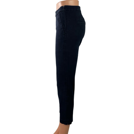 J.Crew Martie Womens Black Bi-stretch Cotton Mid Rise Skinny Trousers Pants Sz 0