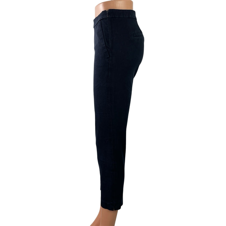J.Crew Martie Womens Black Bi-stretch Cotton Mid Rise Skinny Trousers Pants Sz 0