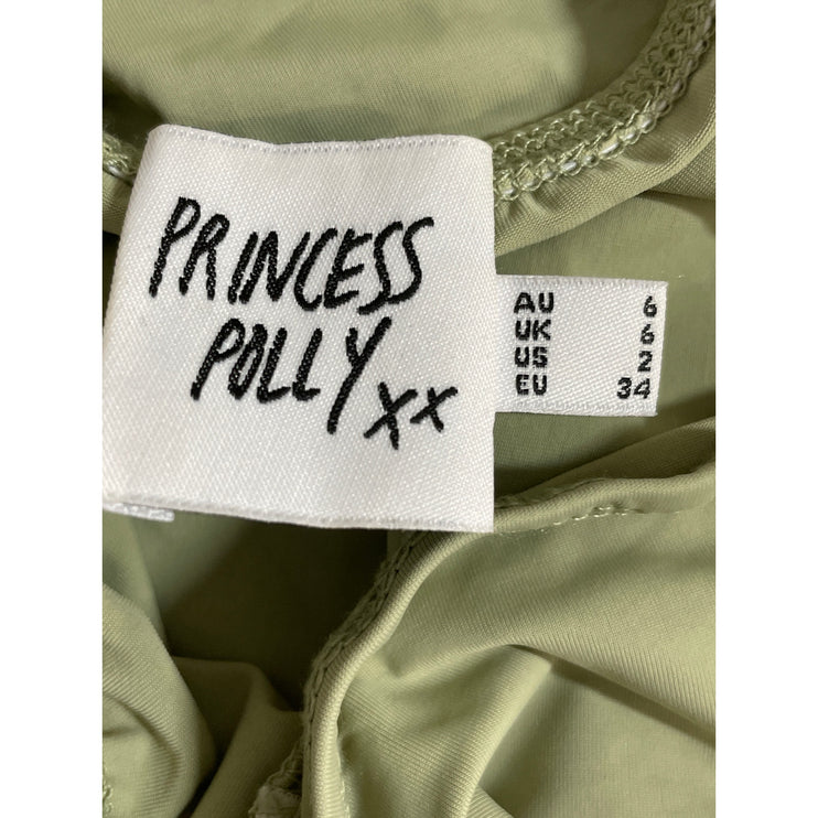 Princess Polly Moran Women's Green Square Neck Crop Bandeau Bolero Shrug Top 2