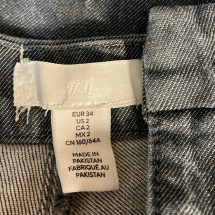 H&M Women's Blue High Rise Wide Leg Palazzo Baggy Medium Wash Denim Jeans Size 2