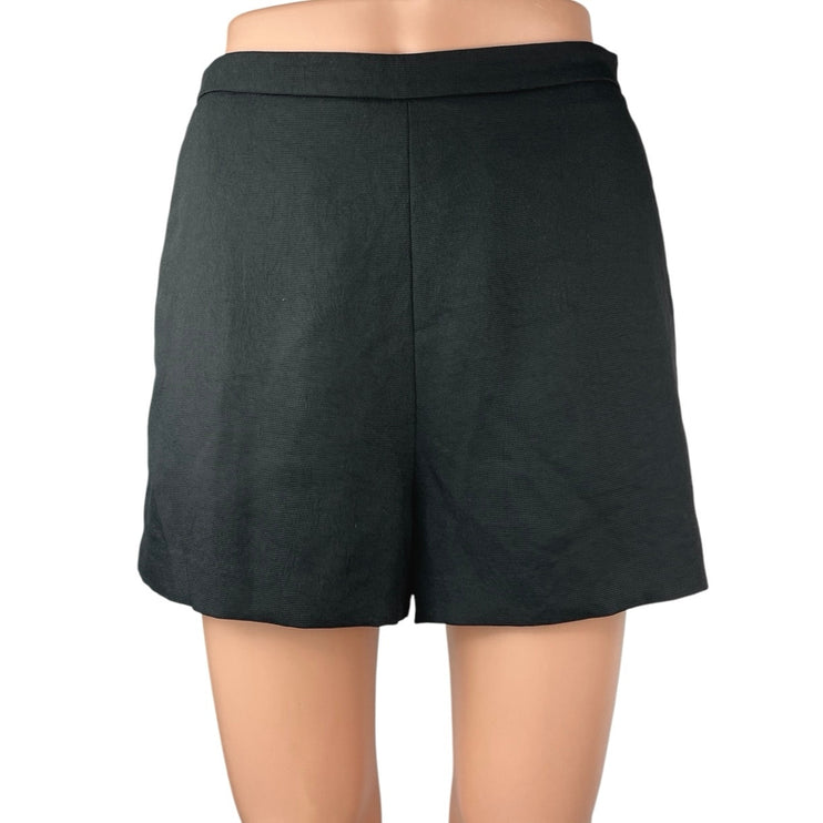 Aritzia Babaton Black High Waisted Pull On Stretch Zip Mini Casual Shorts Size 6