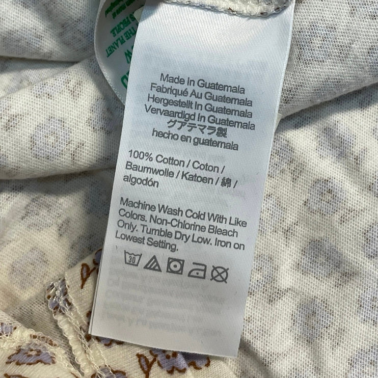 NEW J.Crew White Purple Hyacinth Floral Long Sleeve Jersey Peasant Blouse Top L