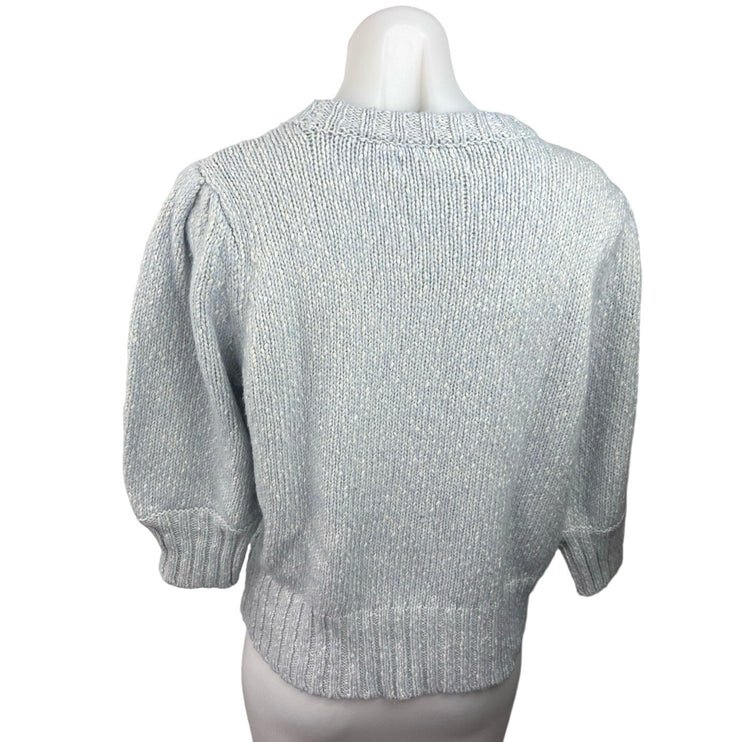 Popsugar Gray Crew Neck Ribbed Knit Trim Cozy Pullover Sweater Top Size L