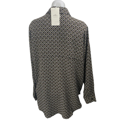 NEW 12th Tribe x TheSaltyBlonde Argyle Long Sleeve Button Up Shirt Top Size S