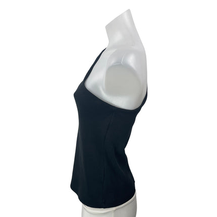 NEW Soldout NYC Black Sleeveless One Shoulder Ribbed Knit Blouse Top Size M