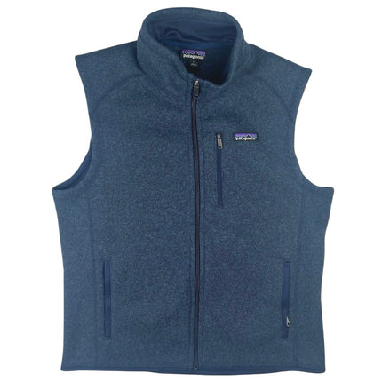 Patagonia Better Men's Blue Fleece Zip Up High Neck Pockets Sweater Vest Coat L