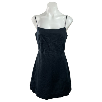 Aritzia Sunday Best Black Sleeveless Cami Camisole Zip Mini A-Line Tank Dress M