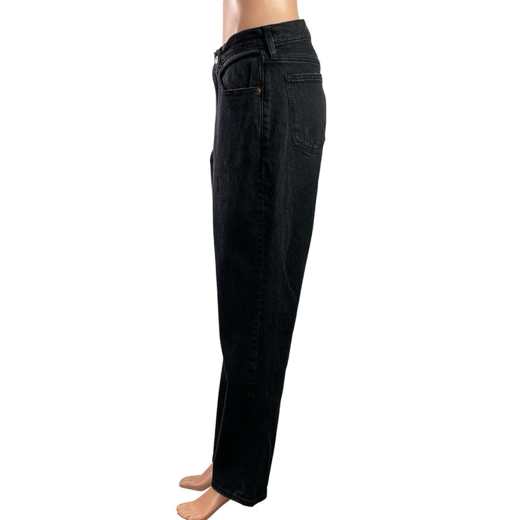 Abercrombie & Fitch 90s Straight Black Mid Rise Straight Denim Jeans Pants Sz 28