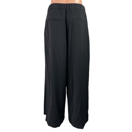 Zara Women's Black High Waisted Wide Leg Pleated Baggy Trousers Pants Size S