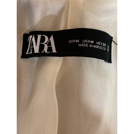 Zara Women's Tan Khaki Long Sleeve Peak Lapel Blazer Coat Suit Jacket Size M