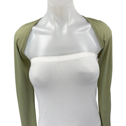 Princess Polly Women's Green Long Sleeve Stretch Cardigan Bolero Crop Top Size 4