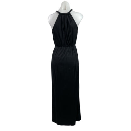 Soft Joie Women's Black High Neck Sleeveless Tie Waist A Line Maxi Dress Size XS