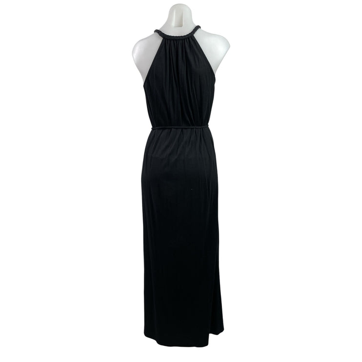 Soft Joie Women's Black High Neck Sleeveless Tie Waist A Line Maxi Dress Size XS