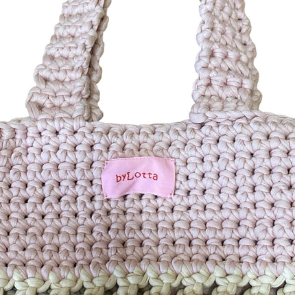 Bylotta Women's Multicolor Crochet Knit Colorblock Shoulder Tote Handbag OS