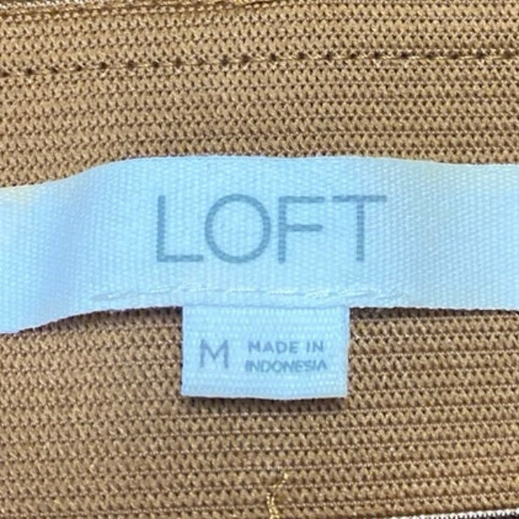 Ann Taylor LOFT Brown Faux Suede Skinny Leg High Waisted Trousers Dress Pants M