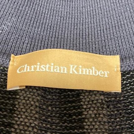 Christian Kimber Men's Brown Wool Wool Short Sleeve Button Down Polo Sweater XL