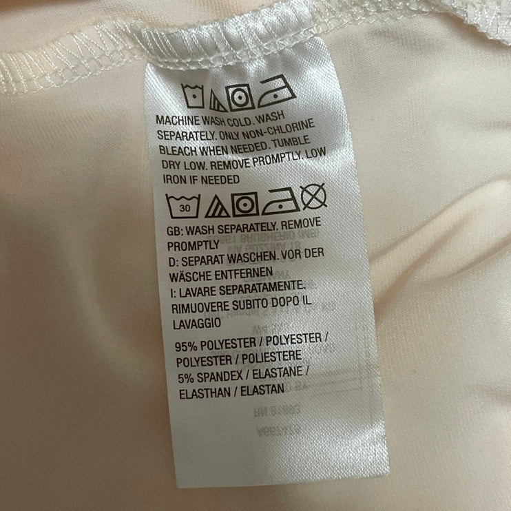 Susan Graver Women's Cream Sleeveless Mock Neck Pleated Soft Blouse Top Size XXS