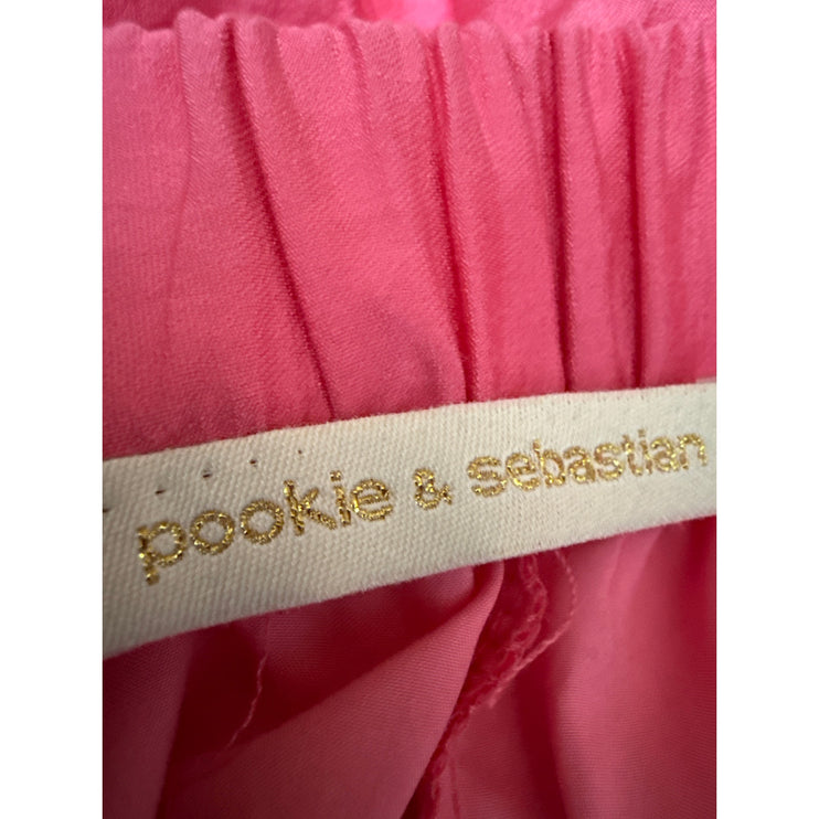 Pookie & Sebastian Women's Red Pleated High Waisted A Line Mini Skirt Size S