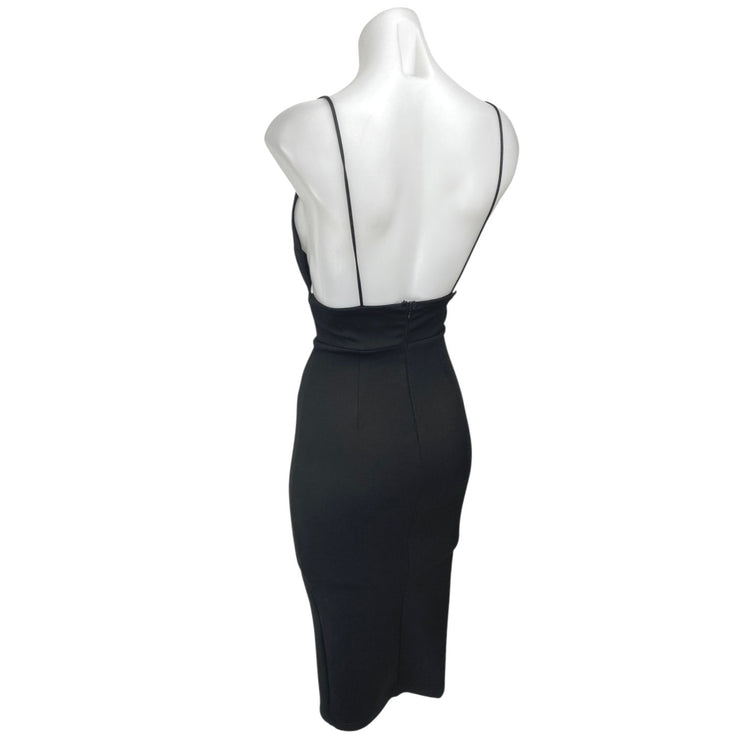 Superdown Women's Black Sleeveless Cami Cutout Slit Mini Bodycon Dress Size XS