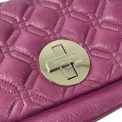 Kate Spade Astor Court Naomi Quilted Chain Purple Magenta Leather Crossbody Bag