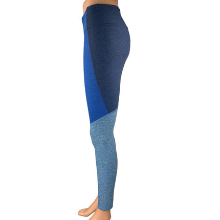 Outdoor Voices Blue Colorblock Skinny Leg Activewear Fitness Leggings Pants Sz S
