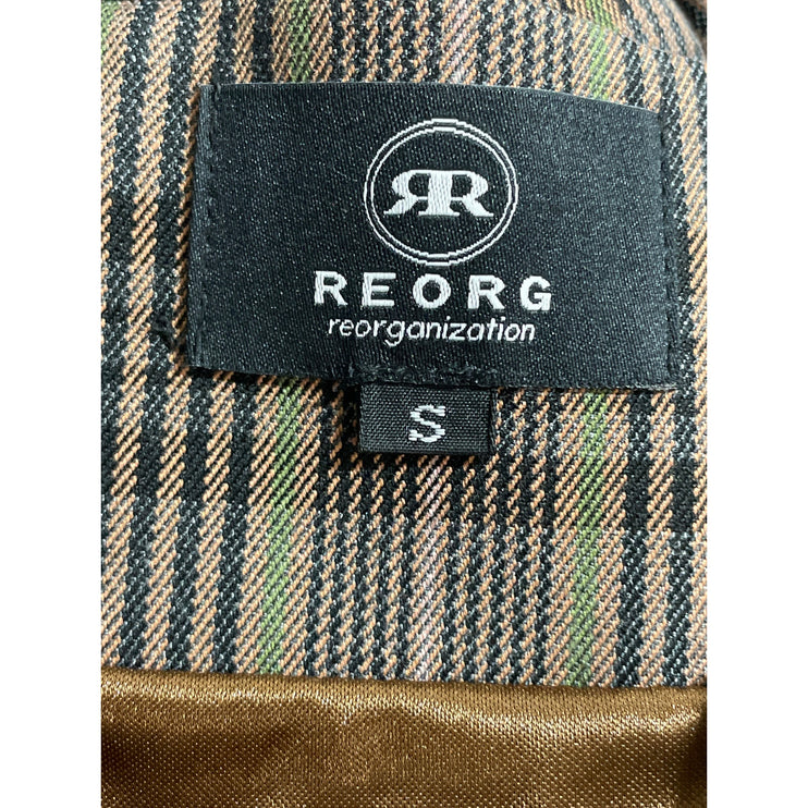 Reorg Women's Brown Pleated High Waisted Pencil Slit Career Midi Skirt Size S